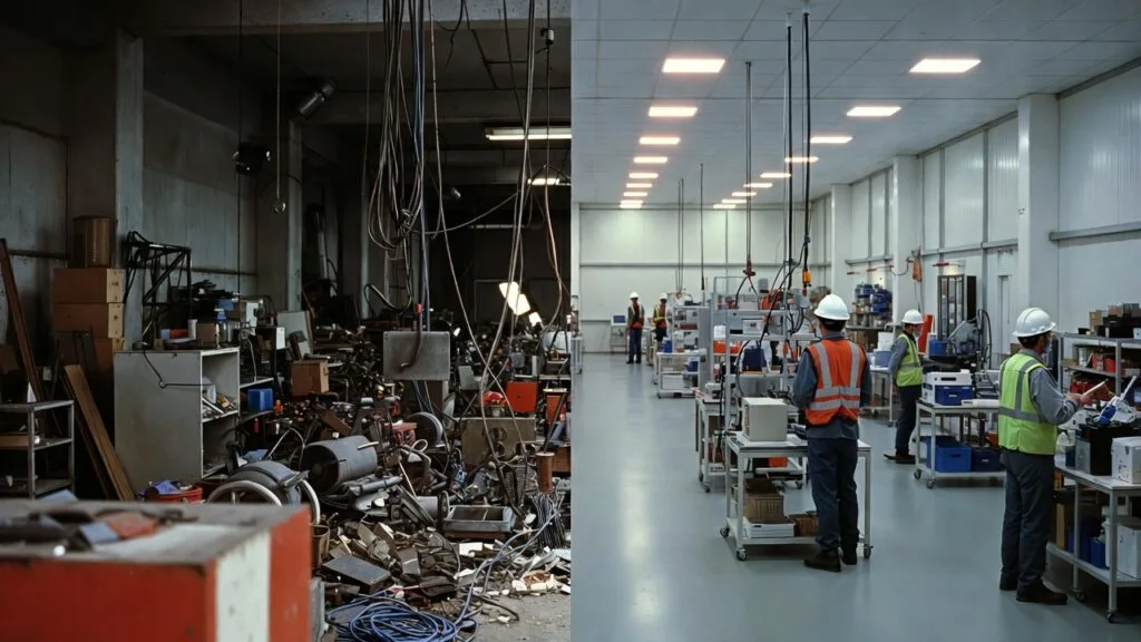 Investir em EPI: 7 razões estratégicas para segurança, produtividade e conformidade legal 4 Comparação entre ambiente com e sem EPI