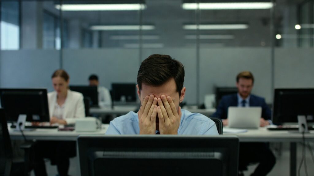 Assédio Moral no Trabalho: Como Identificar, Provar e se Proteger de Abusos Silenciosos 2 Funcionário isolado vítima de assédio moral no trabalho