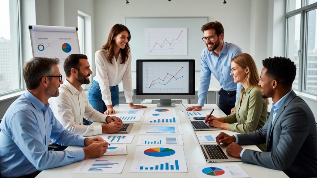 Crescimento Financeiro e Vendas: 7 Estratégias Práticas para Aumentar Resultados 2 Equipe alinhando crescimento financeiro e vendas