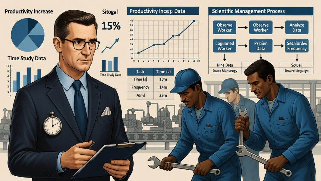 Frederick Taylor e o Taylorismo da Administração Científica: Gênio da Eficiência ou Vilão do Trabalho? 4 estudo de tempo e movimento da administração científica