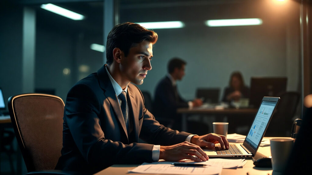 Liderança Estratégica para Gestor Júnior: Como Desenvolver Mentalidade de CEO Desde o Início da Carreira 3 Gestor refletindo antes de tomar decisão importante